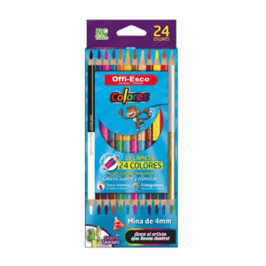 COLORES OFFI-ESCO BICOLOR 12 LAPICES 24 COLORES