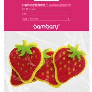 Figuras De Fieltro Fresas 4x5cm 4und