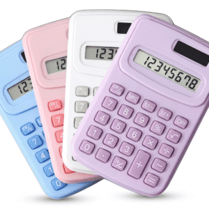 CALCULADORA SOLAR DE BOLSILLO COLORES PASTELES