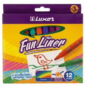Marcador Luxor Lavable Fun Liner 12 Colores