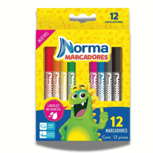 MARCADORES NORMA DE 12 COLORES X12 UND