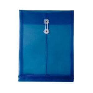 SOBRE PLASTICO AZUL TRANSPARENTE CIERRE CORDON DELI