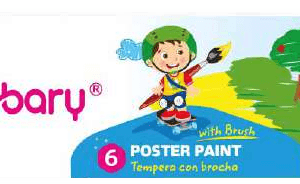 TEMPERA ESCOLAR 25ML(CON PINCEL)6UND