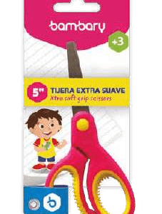 TIJERA ESCOLAR PUNTA ROMA MANGO EXTRA SUAVE 5" 1 U