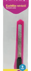 CUCHILLA RETRACTIL 9MM CUERPO PLASTICO AUTO X1UND